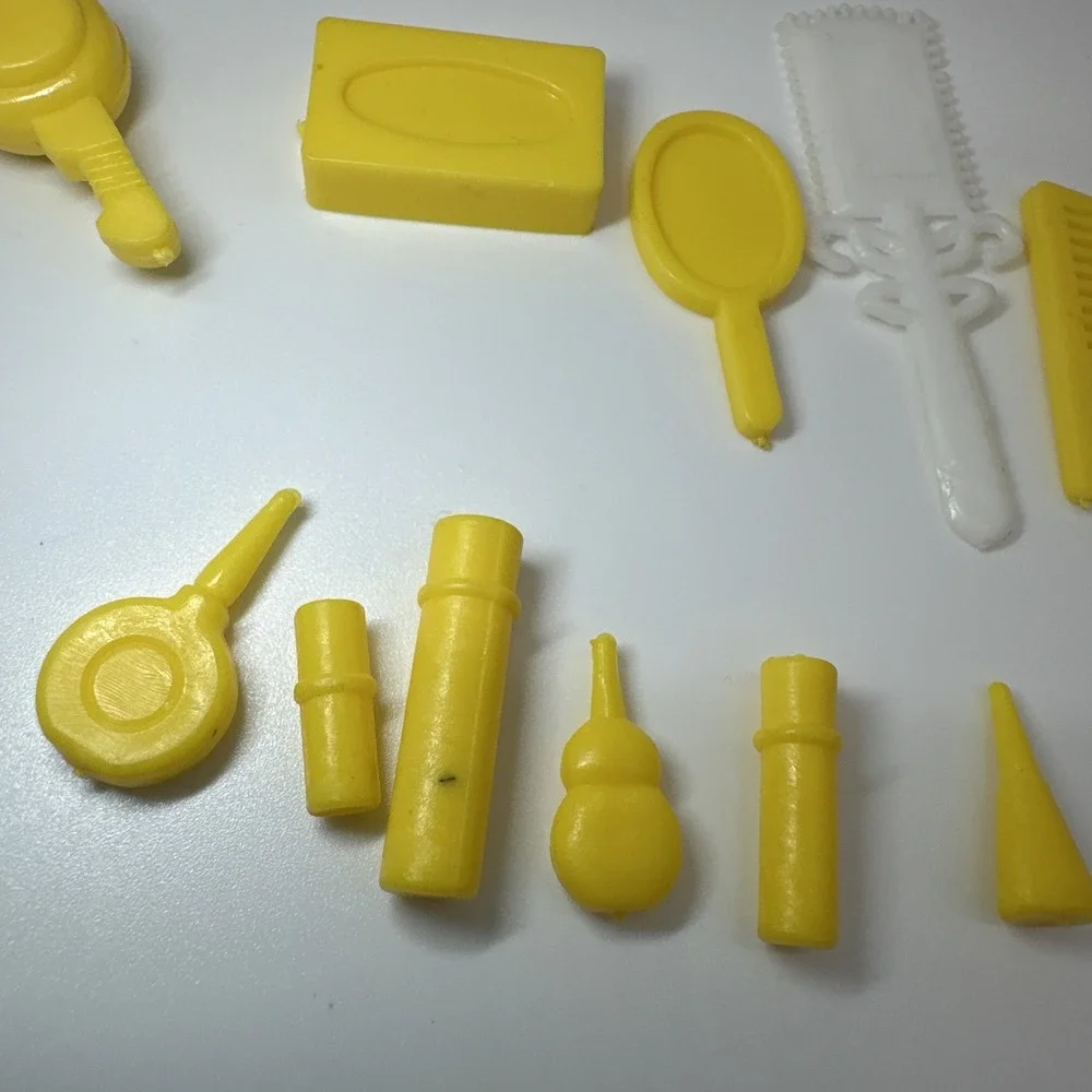 Lot Of Barbie Doll Accessories Makeup And Beauty Supplies Yellow